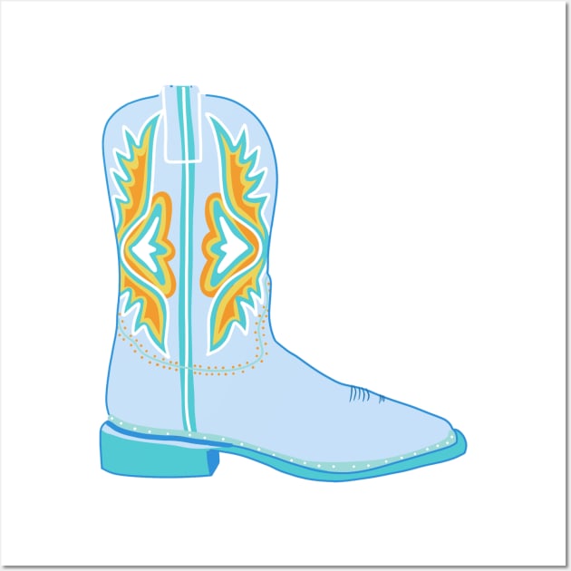 Cowgirl Boots (light blue) Wall Art by crankycranium